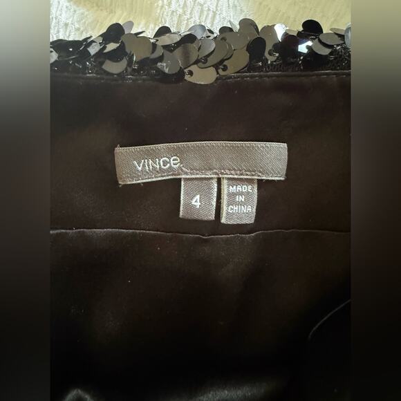 Vince All Sequin Black Pencil Straight Skirt Club Party Event Cocktail Size 4 - Picture 5 of 8